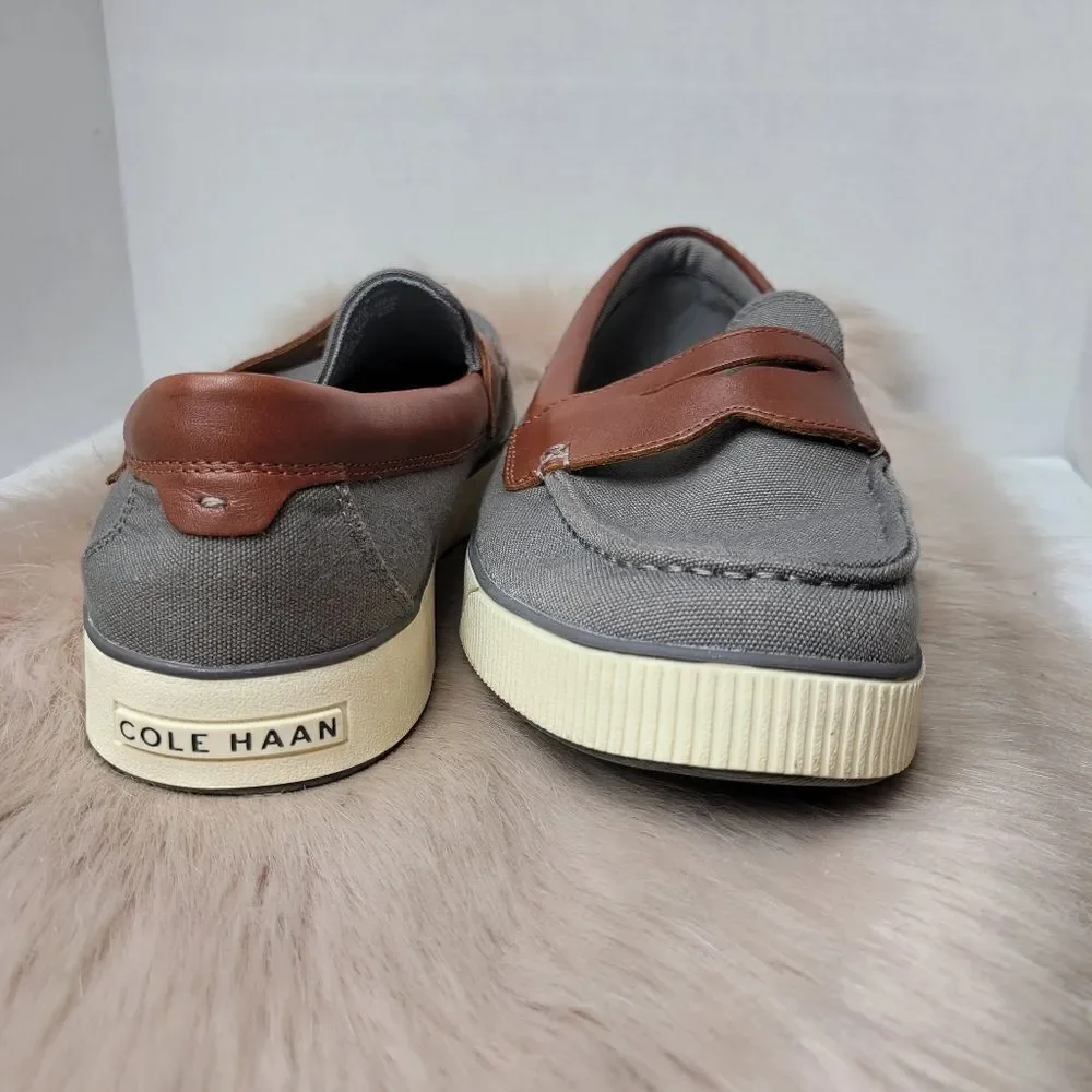 Cole Haan Nantucket 2.0 Penny Slip on Loafers Gray/Woodbury C33800 Size 8.5M